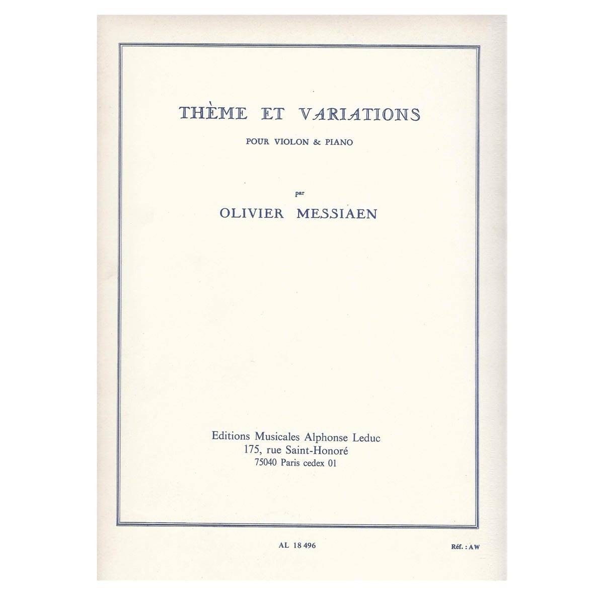 Messiaen - Theme And Variations