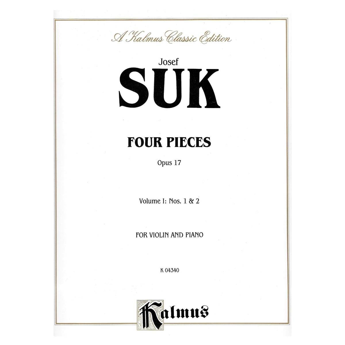 Suk - Four Pieces, Opus 17 Vol.1