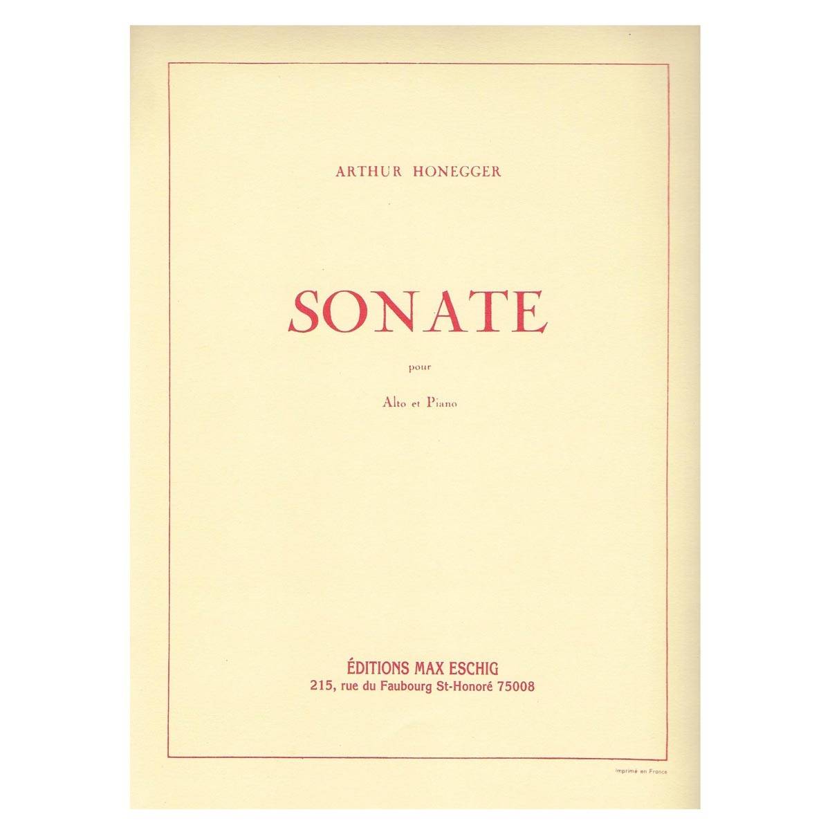 Honegger - Sonate for Viola & Piano