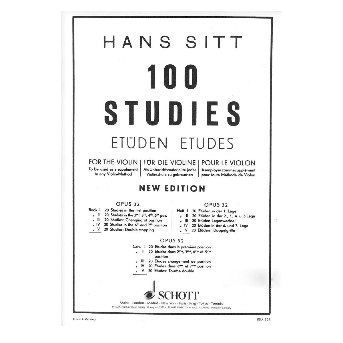 Sitt - 100 Studies Op.32 Vol.5