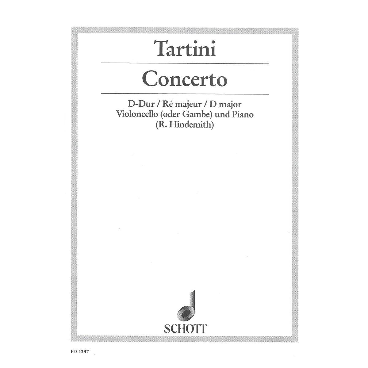 SCHOTT Tartini - Concerto in D Major for Cello & Piano Book for Cello