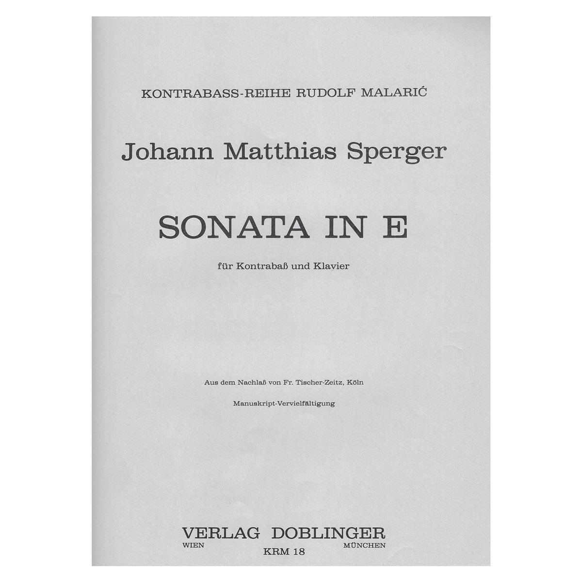 Sperger - Sonata In E