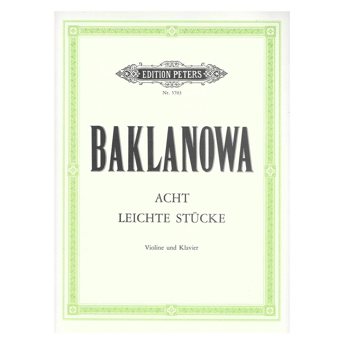 Baklanowa - Acht leichte stucke