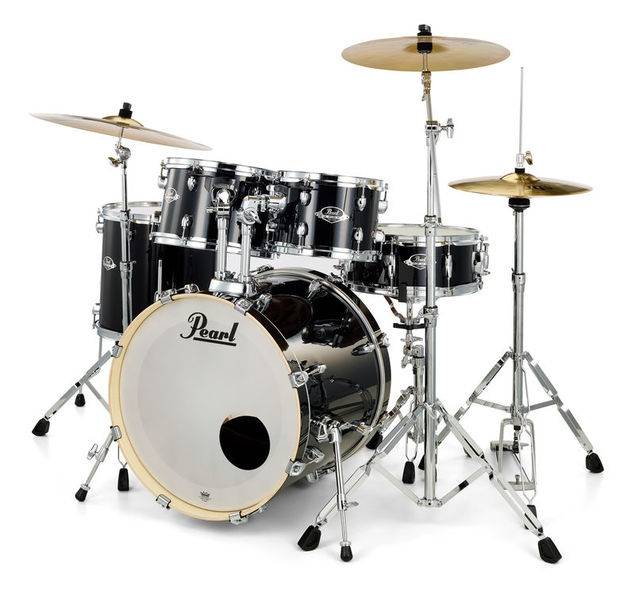 Pearl EXX705NBR Export Jet Black Drumset & Stands & Cymbals