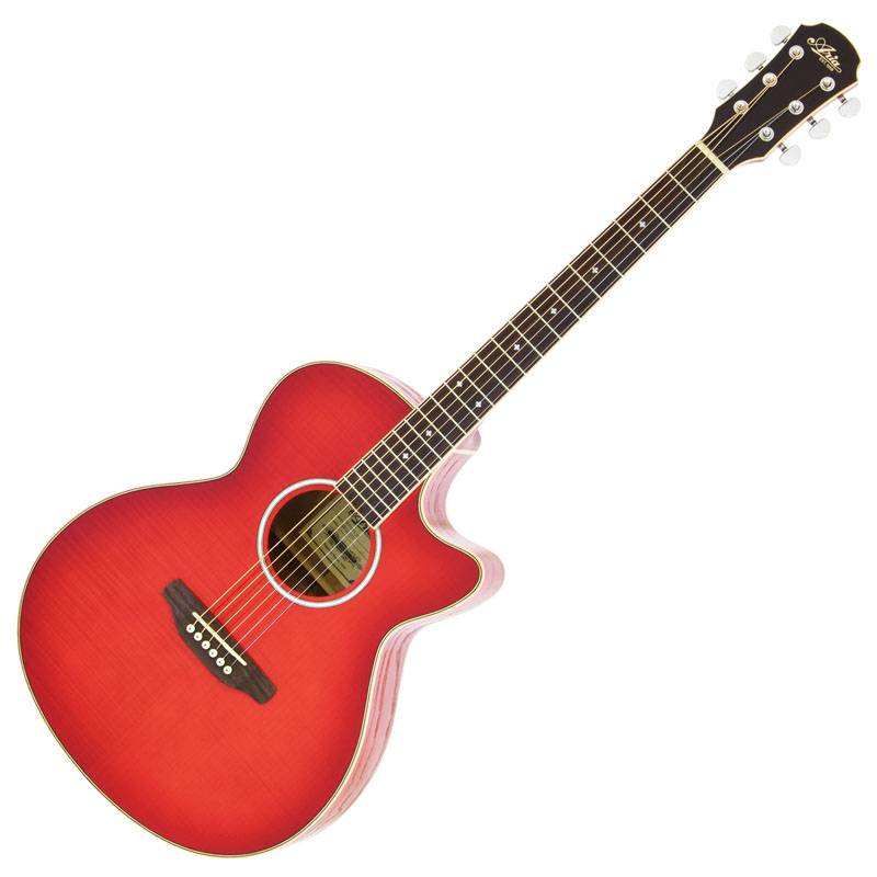 Aria FET-01FX Cutaway See Through Red Electric - Acoustic Guitar