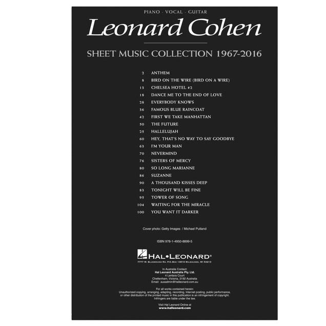 Leonard Cohen: Sheet Music Collection (1967-2016)