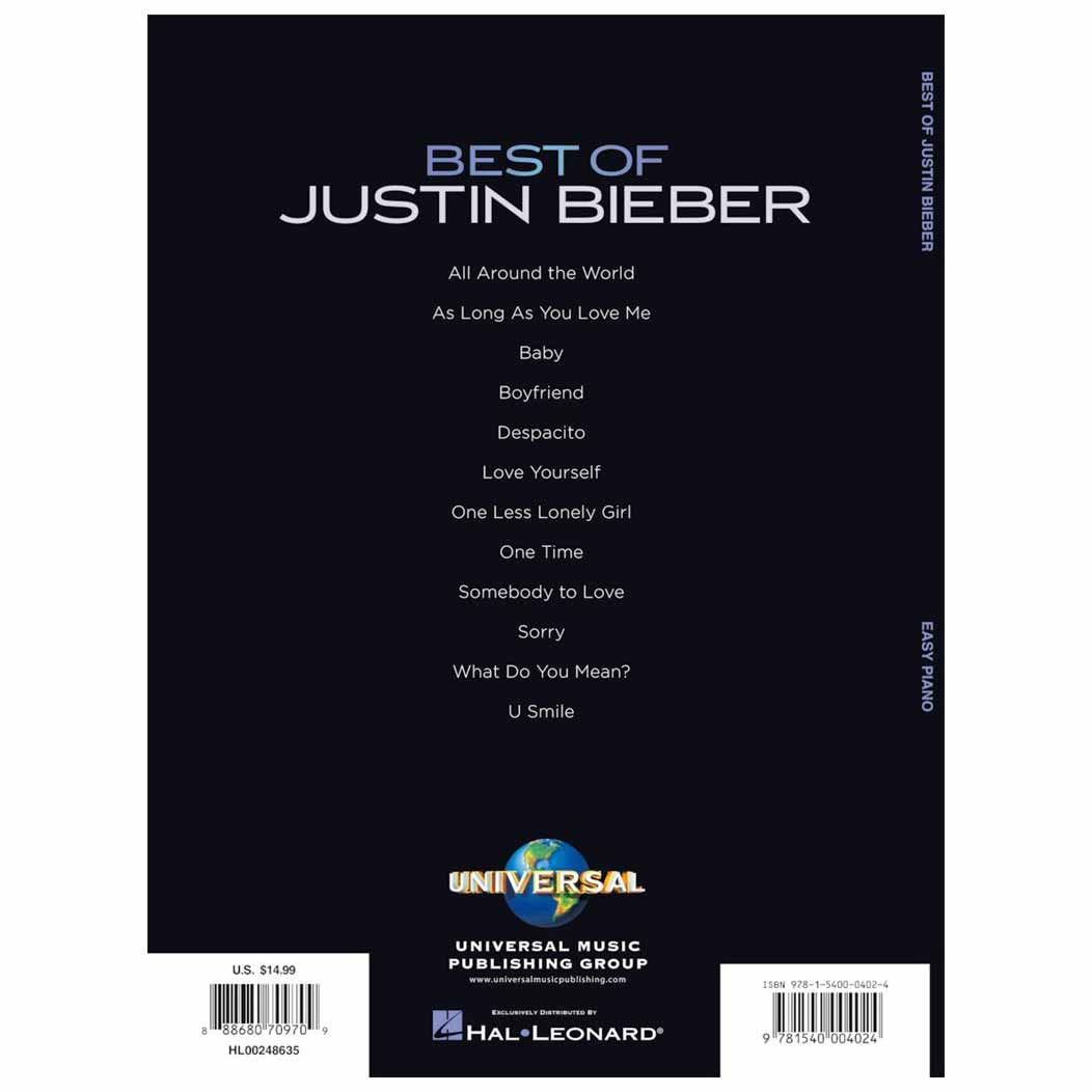 HAL LEONARD Best of Justin Bieber (Easy Piano)