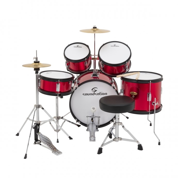 SOUNDSATION JDK100 Metallic Red Junior Drumset & Stands & Cymbals