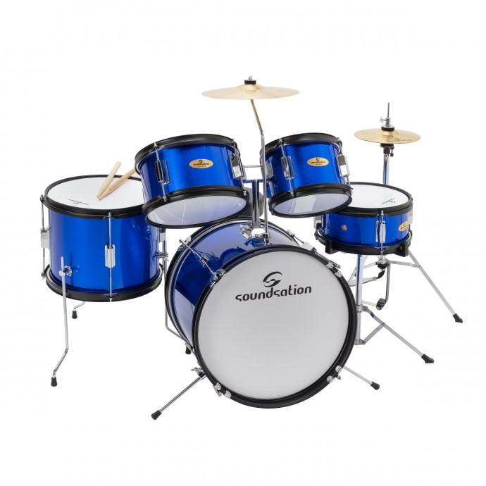 SOUNDSATION JDK100 Metallic Blue Junior Drumset & Stands & Cymbals