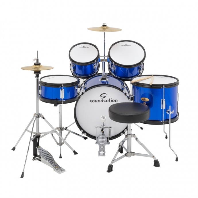SOUNDSATION JDK100 Metallic Blue Junior Drumset & Stands & Cymbals