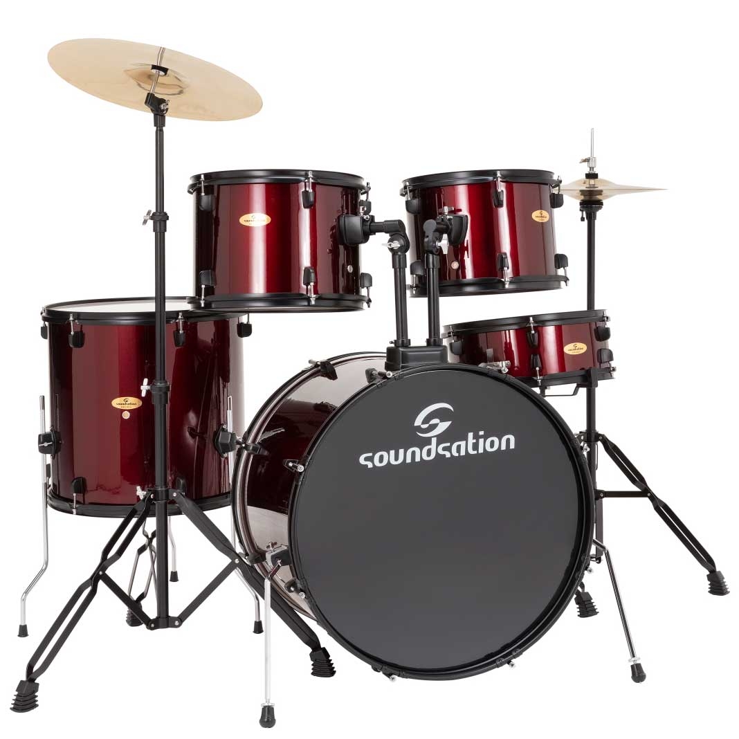 SOUNDSATION EDK22B Wine Red Drumset & Stands & Cymbals