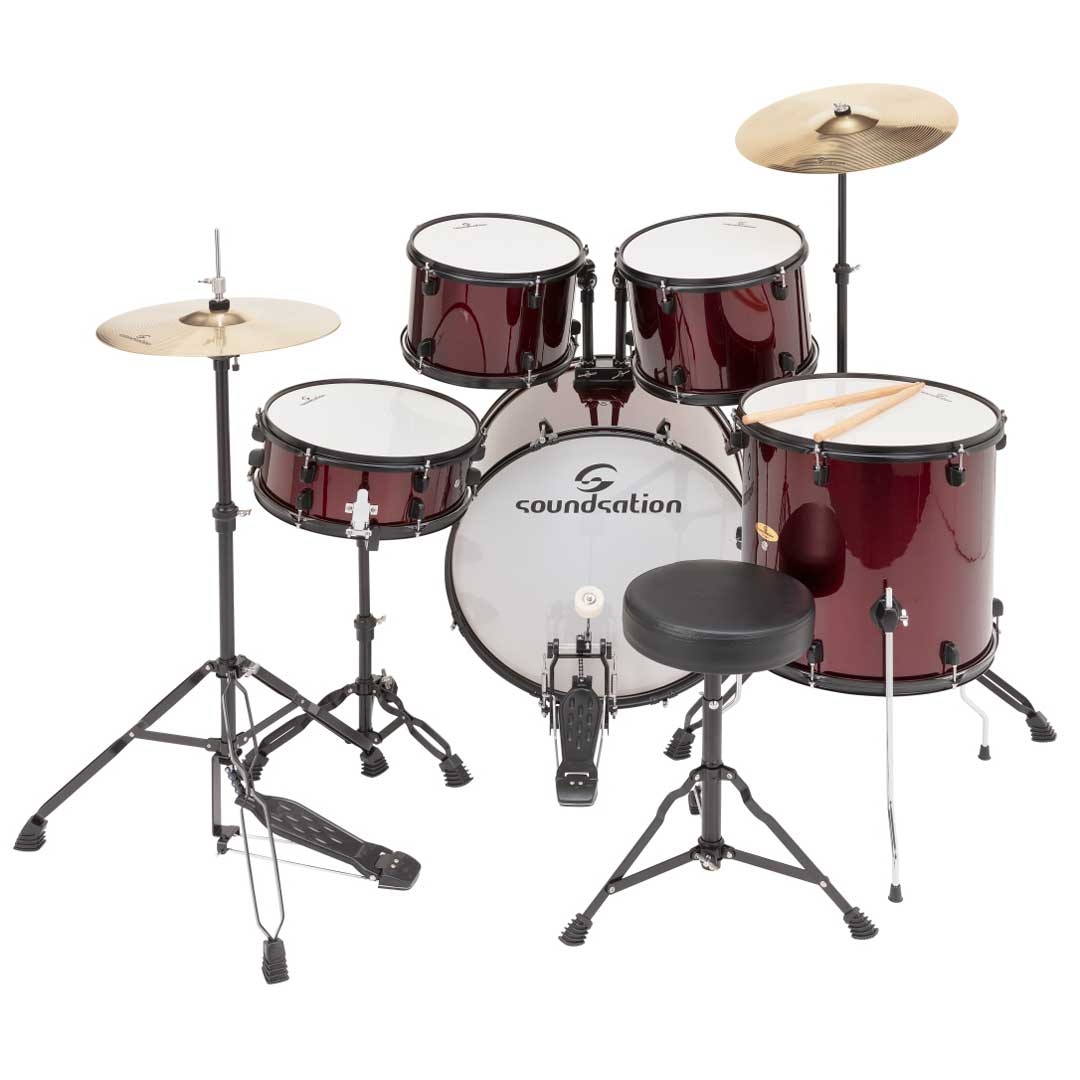 SOUNDSATION EDK22B Wine Red Drumset & Stands & Cymbals