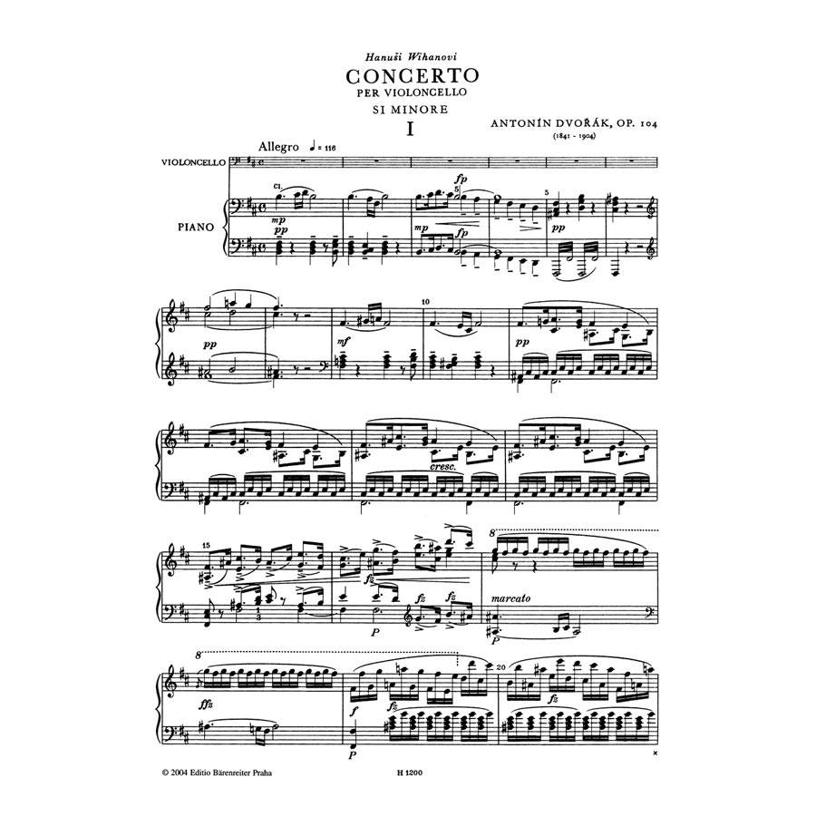 Dvorak - Concerto In B Minor for Cello & Piano Reduction
