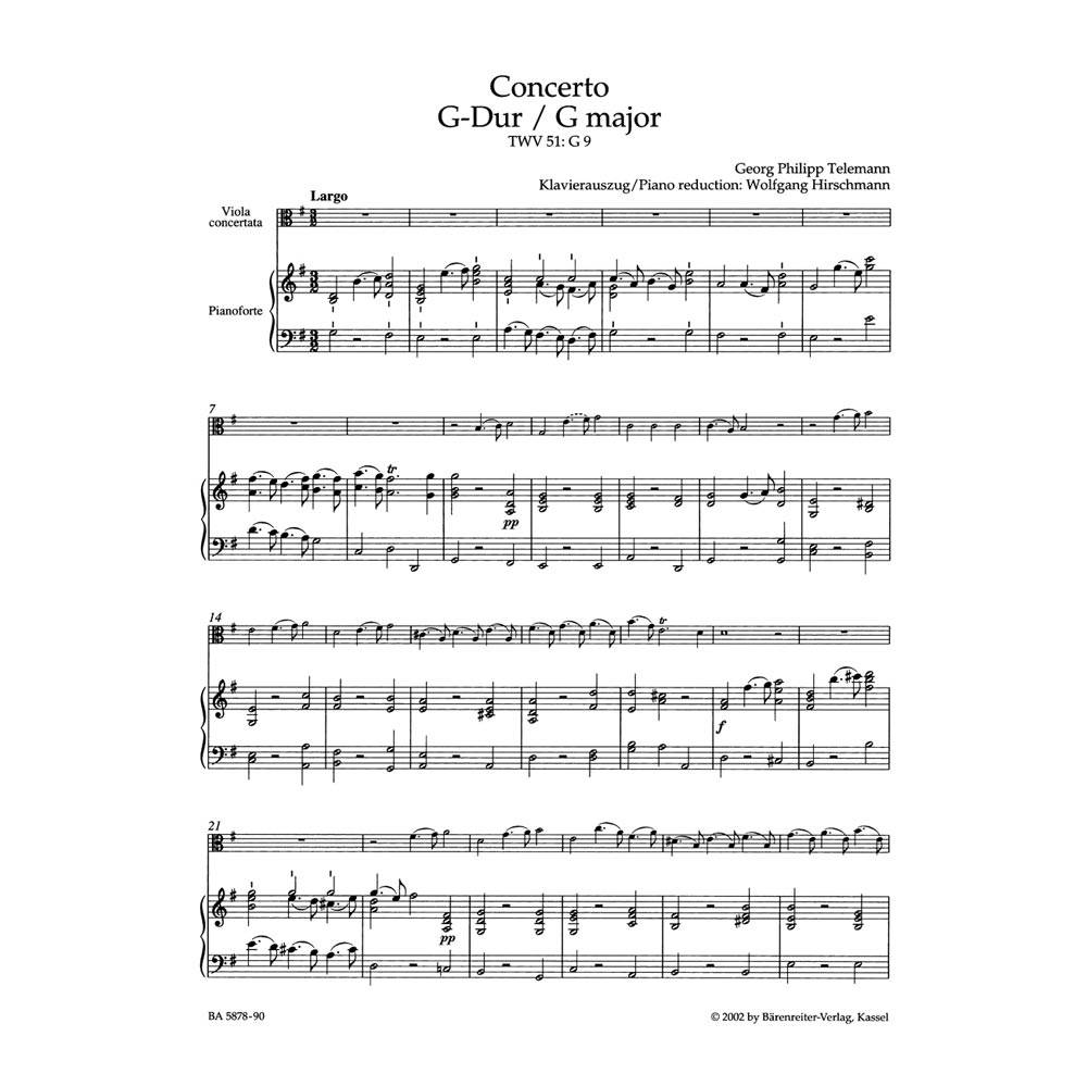 Telemann - Concerto In G Major for Viola & Piano
