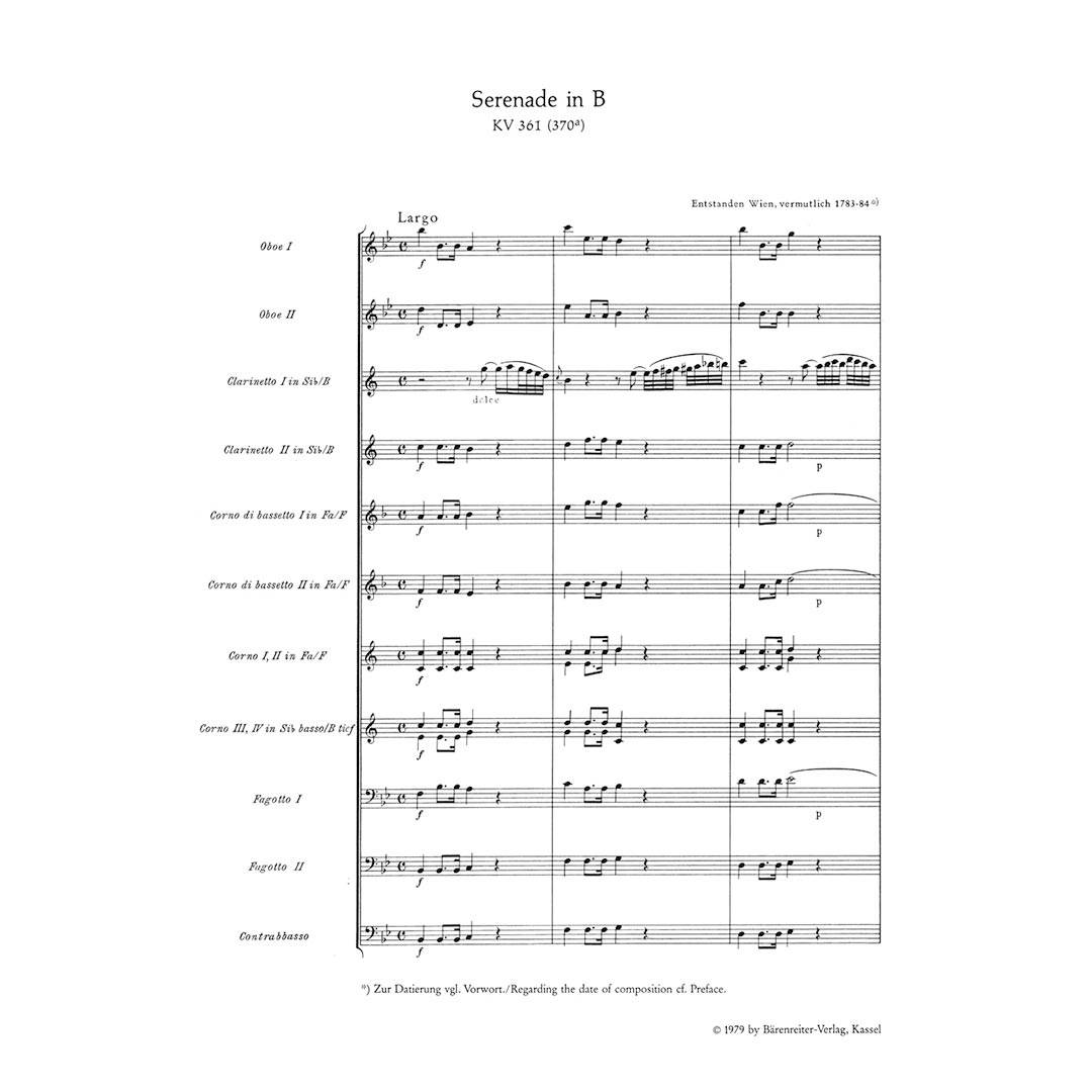 Mozart - Serenade in Bb Major [Pocket Score]