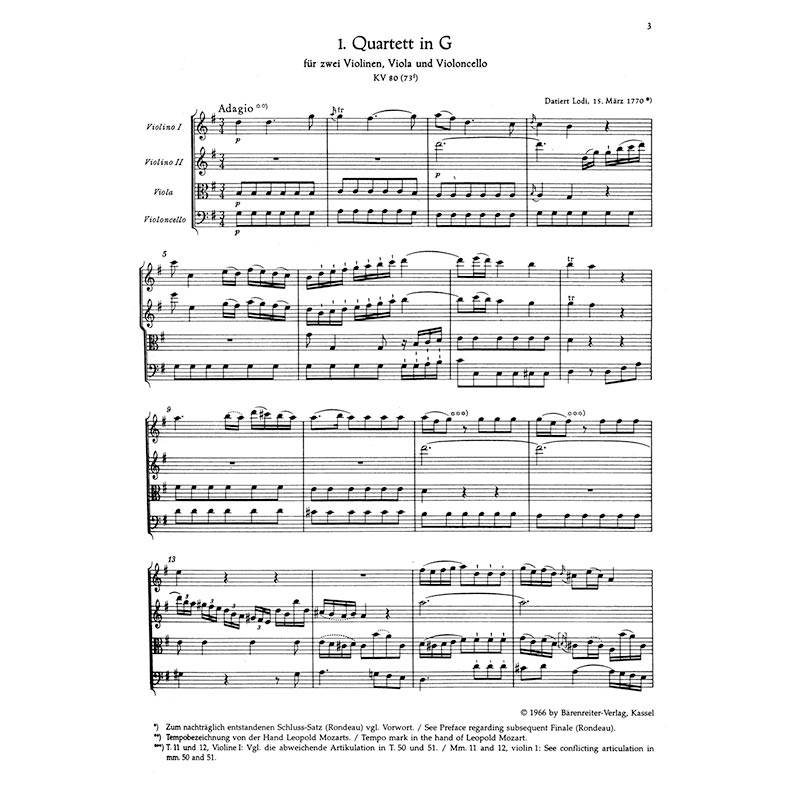 Mozart - The Thirteen Early String Quartets [Pocket Score]