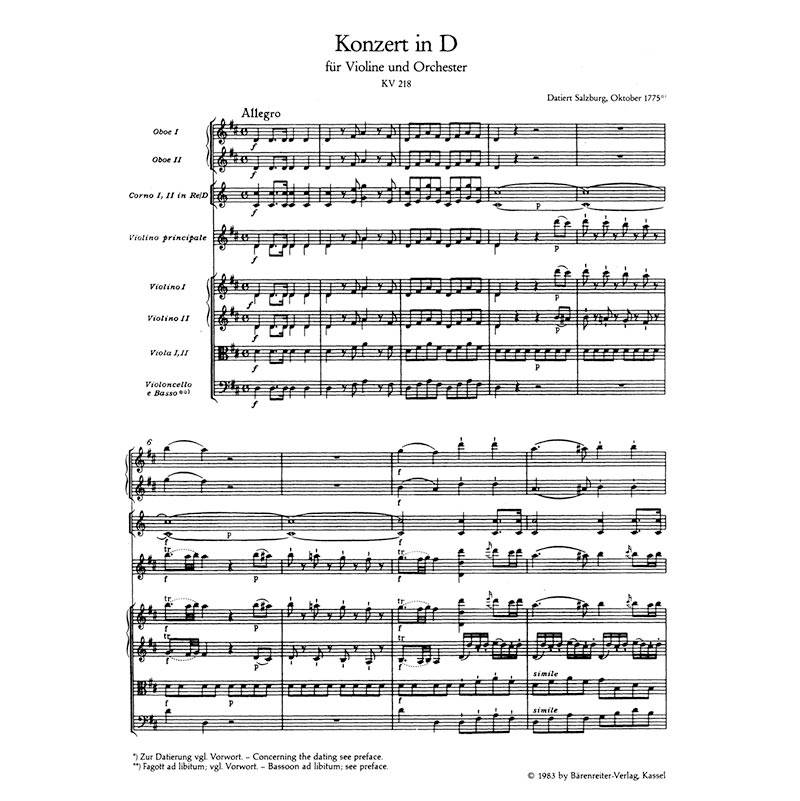 Mozart - Violin Concerto Nr.4 KV218 [Pocket Score]