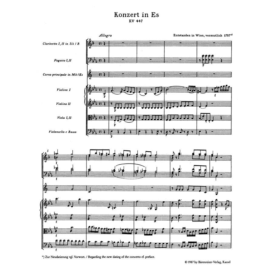 Mozart - Concerto in Eb Major KV 447 [Pocket Score]