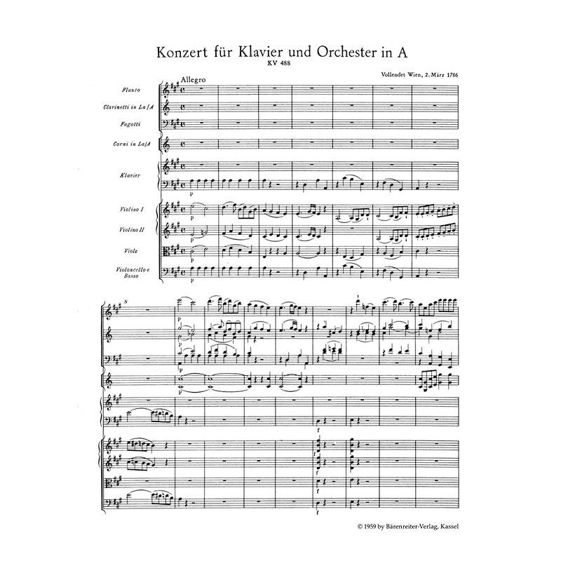 Barenreiter Mozart - Piano Concerto Nr.23 in A Major KV488 [Pocket Score]