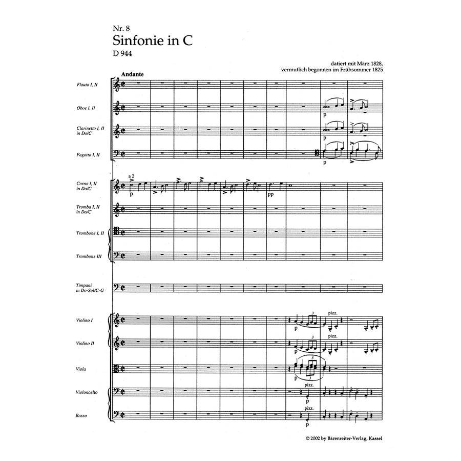 Schubert - Symphony Nr.8 in C Major D944 [Pocket Score]