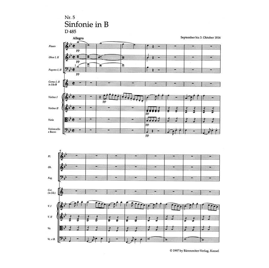Schubert - Symphony Nr.5 in Bb Major D485 [Pocket Score]