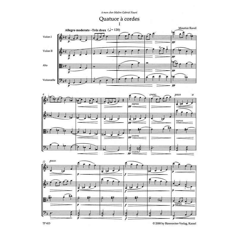 Ravel -Quatuor à cordes [Pocket Score]