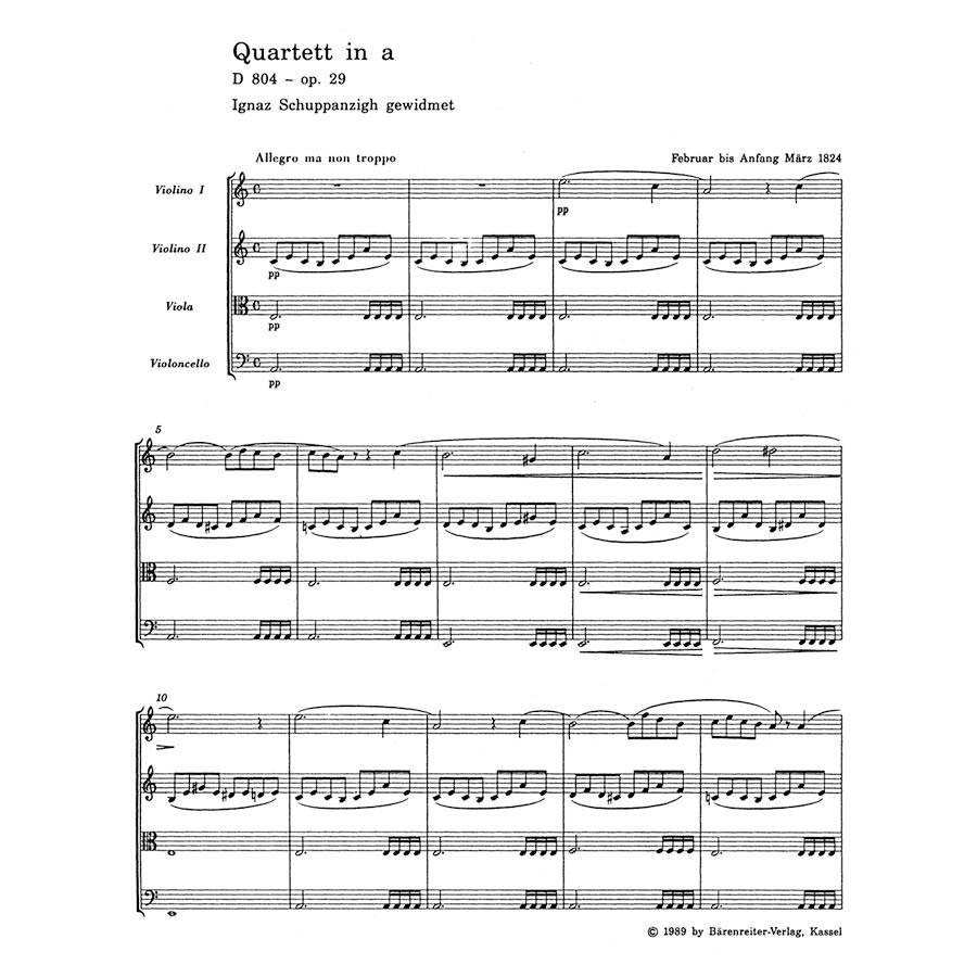 Schubert - String Quartet D804  D703 [Pocket Score]