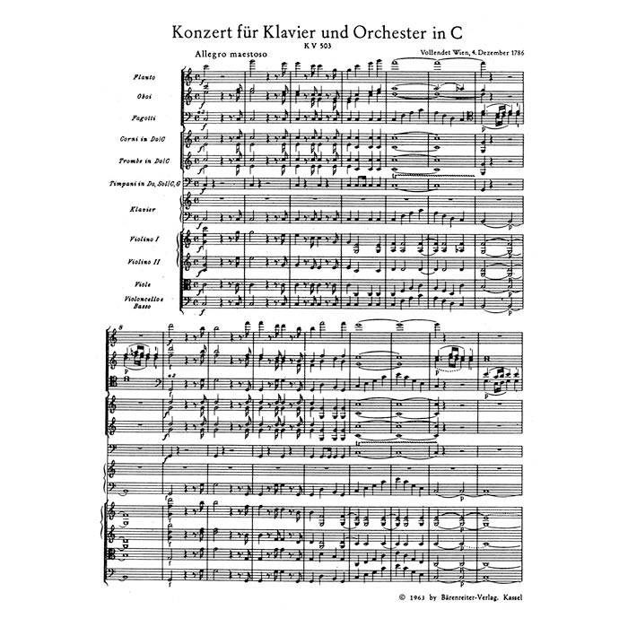 Mozart - Piano Concerto in C Major KV503 [Pocket Score]