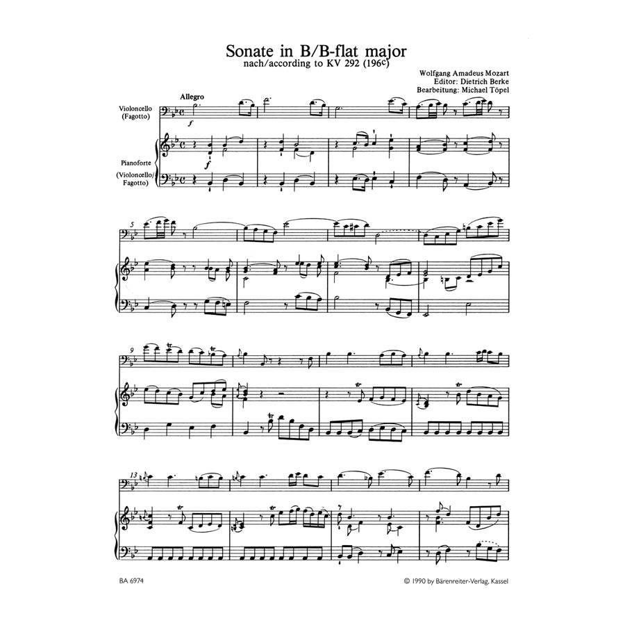 Mozart - Sonata in Bb Major for Cello & Piano