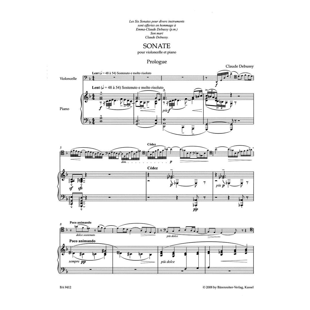 Debussy - Sonate Pour Violoncello & Piano