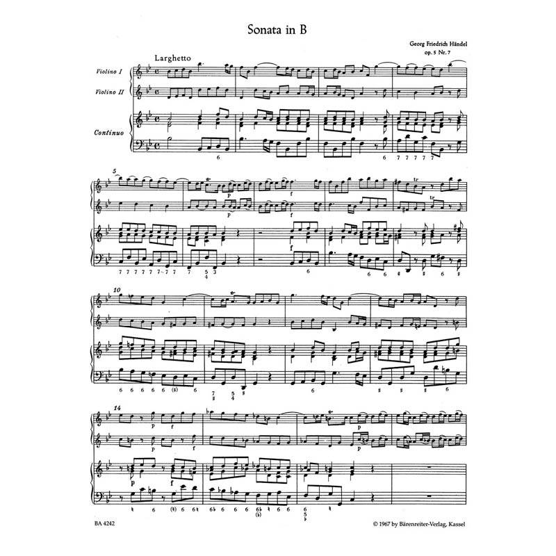 Handel - 2 Trio Sonatas For Two Violins & Basso Continuo