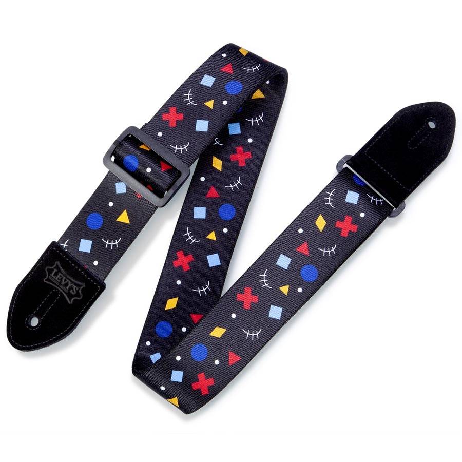 LEVY'S MP2 Rad Strap Black - Blue - Red - White - Yellow 2" Guitar Strap