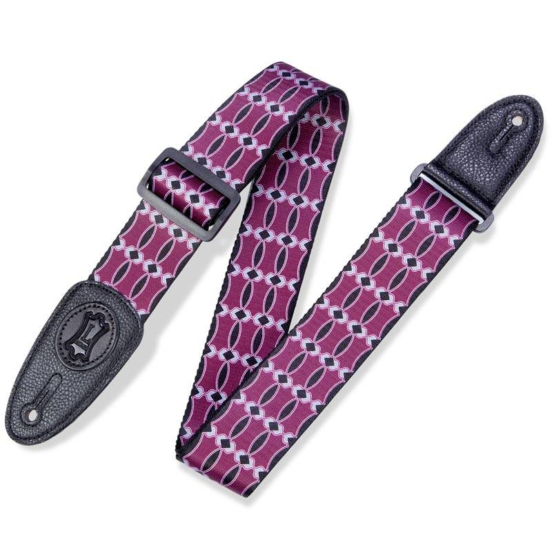 LEVY'S MPLL Signature Icon Black & Burgundy 2" Guitar Strap