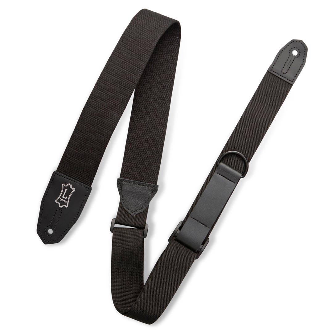 LEVY'S MRHC Right Height Cotton Black 2" Guitar Strap