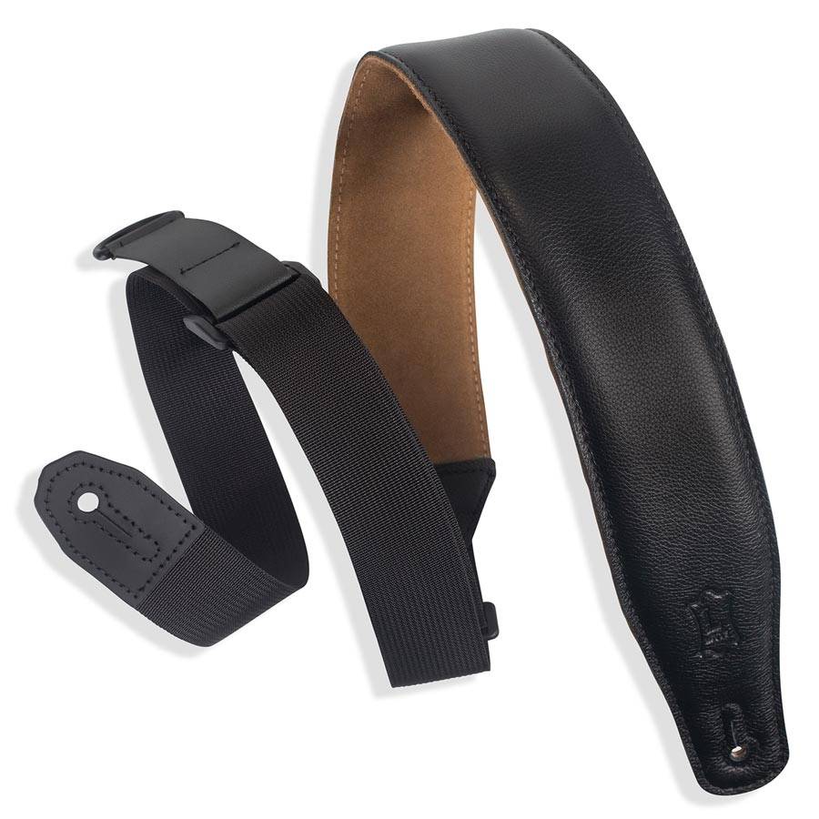 LEVY'S MRHGS-BLK Right Height Garment Leather 2,5" Guitar Strap