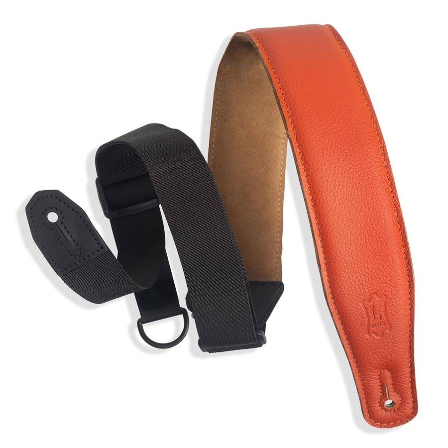 LEVY'S MRHGS Right Height Garment Padded Orange 2,5" Guitar Strap