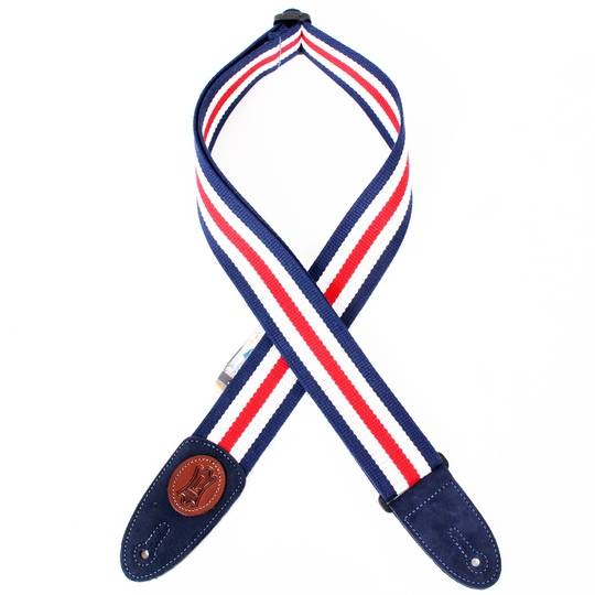 LEVY'S MSSC8 Classic Cotton Red - White - Blue 2" Guitar Strap