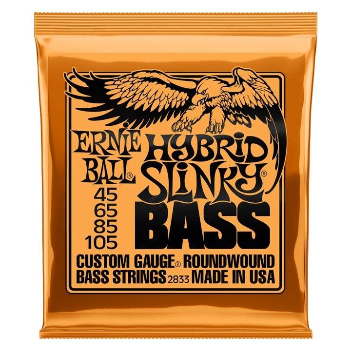 Ernie Ball 2833 Nickel Wound Hybrid Slinky 045-105 Electric Bass Guitar 4-String Set