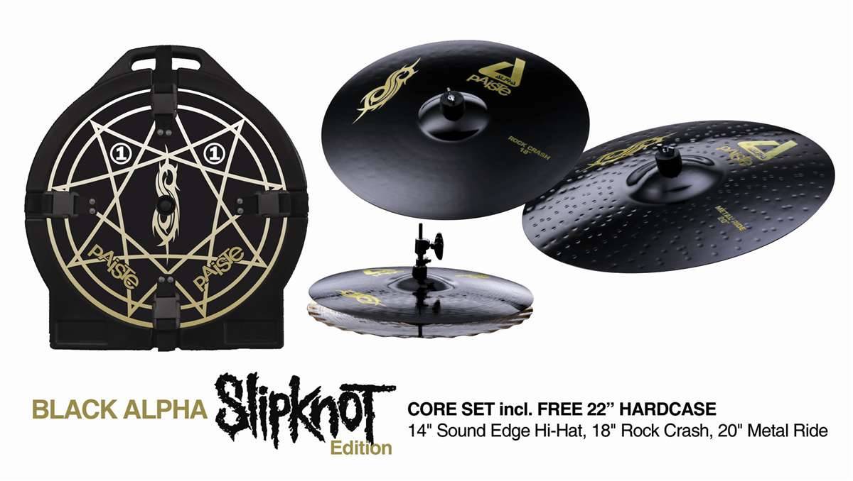 PAISTE Alpha Black 14'' Sound Edge Hi-Hat  18'' Rock Crash  20'' Metal Ride Slipknot Edition Cymbal Set