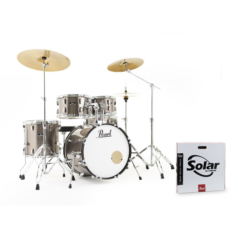 Pearl RS505BC Roadshow plus Bronze Metallic Drumset & 5 Pcs Stands & 3 Sabian Cymbals
