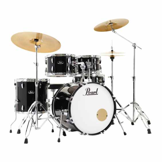 Pearl RS525SBC Roadshow plus Jet Black with 5 Pcs Stands & 3 Sabian Cymbals