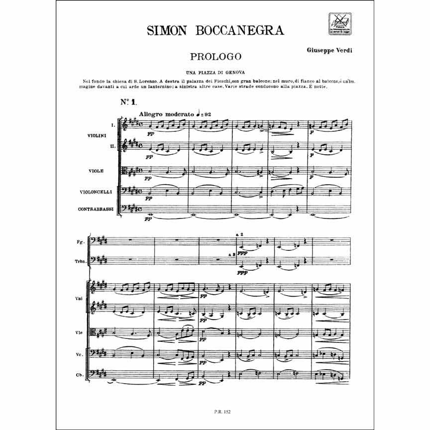 Verdi - Simon Boccanegra Partiture / F-S