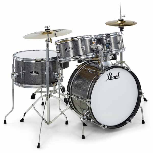 Pearl Roadshow Junior Grindstone Sparkle Drumset & 4 pcs Stands & 2 pcs Cymbals
