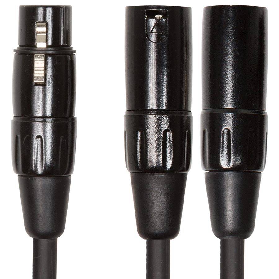 Roland Black Series XLR Female - 2 XLR Male 15cm Adapter Cable