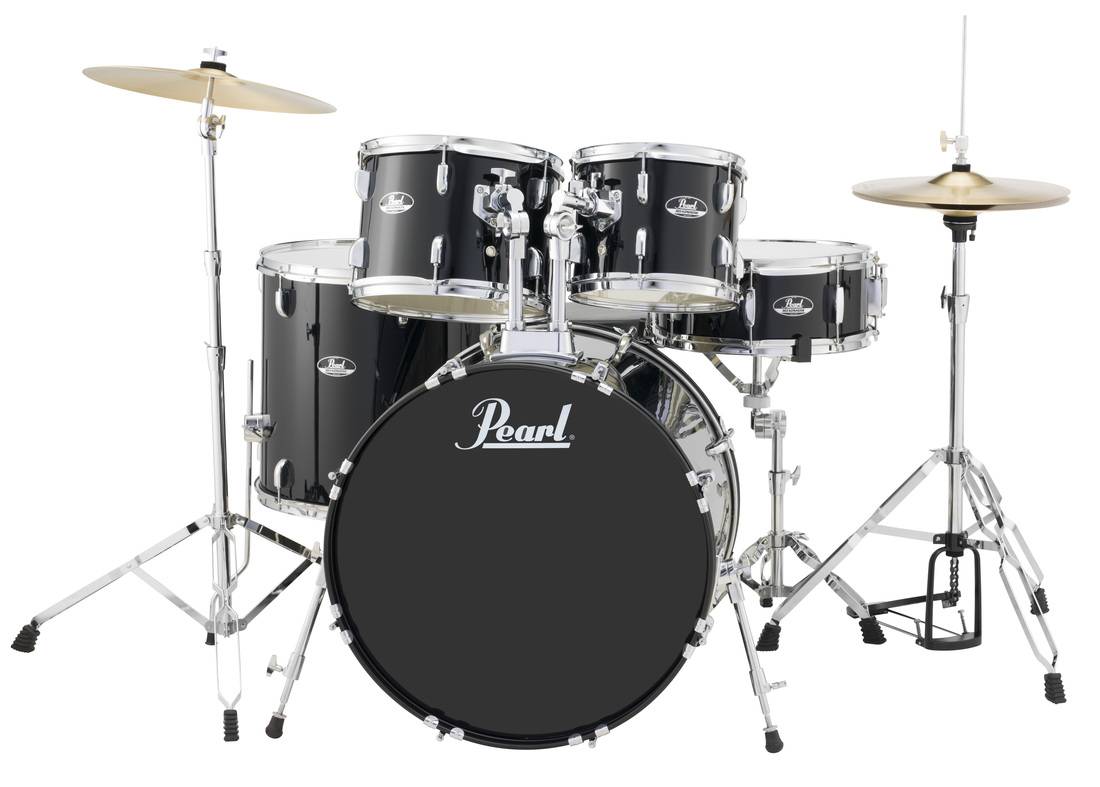 Pearl RS525SC Roadshow plus Jet Black Drumset & 4 Pcs Stands & 2 Sabian Cymbals