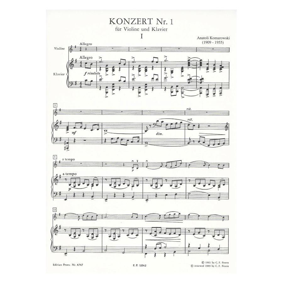 Komarowski - Concerto Nr.1 In E Minor