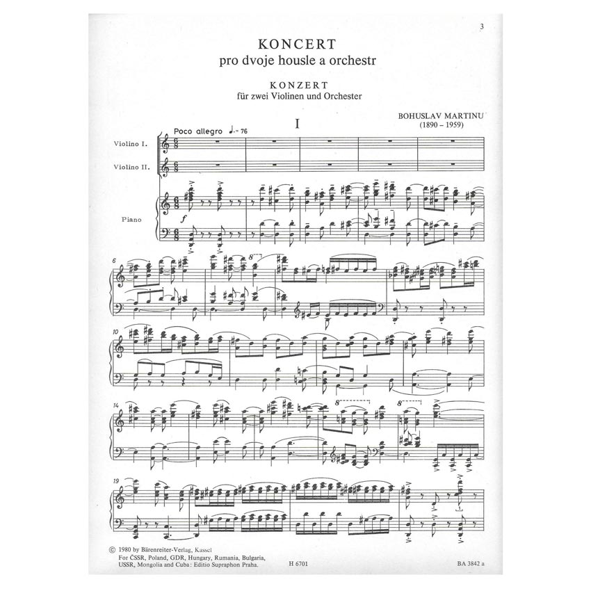 Martinu - Concerto for 2 Violins And Orchestra