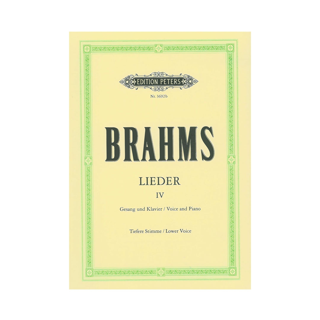 Brahms - Complete Songs, Vol.4 for Medium/Low Voice & Piano