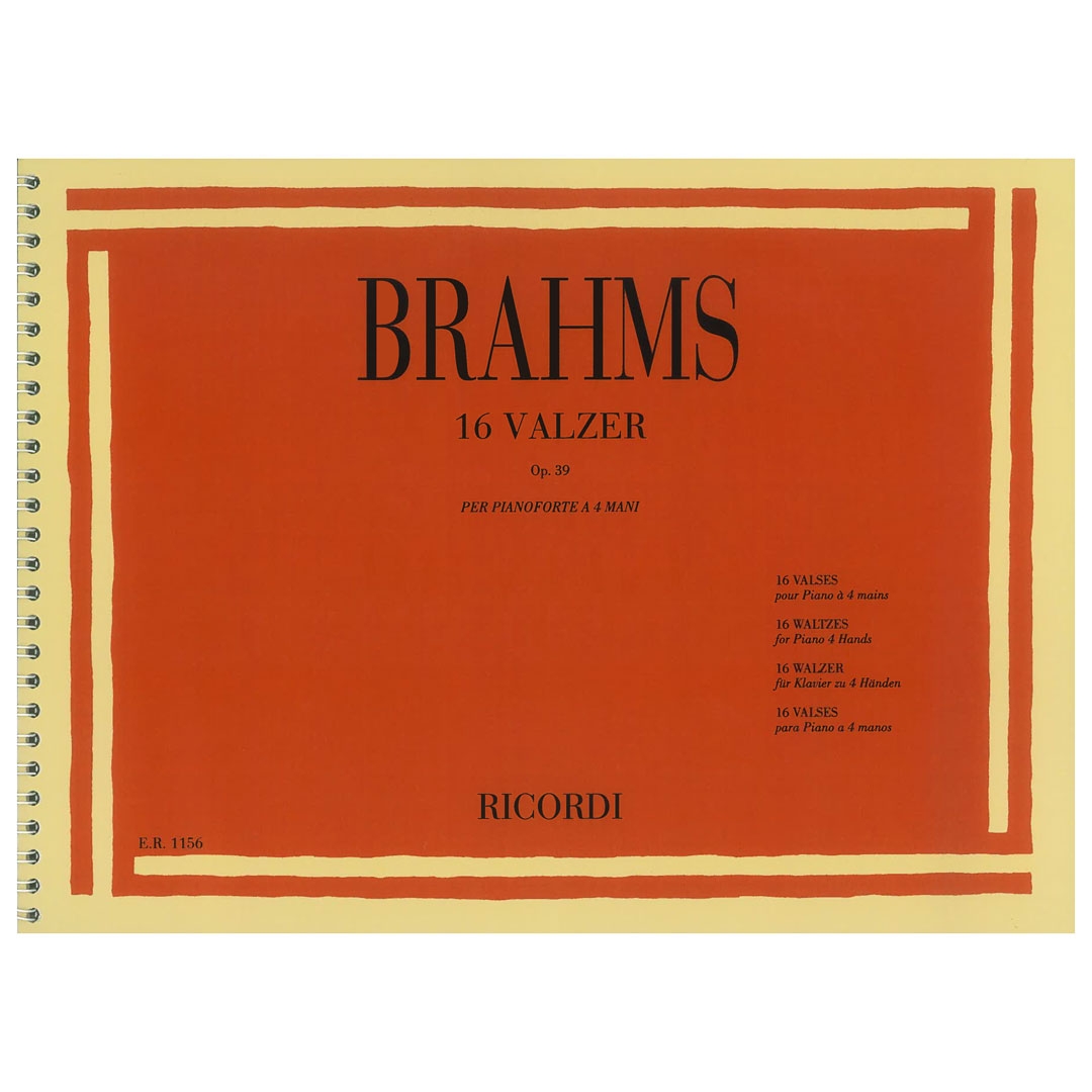 RICORDI Brahms - 16 Valzer Op.39, Four Hands