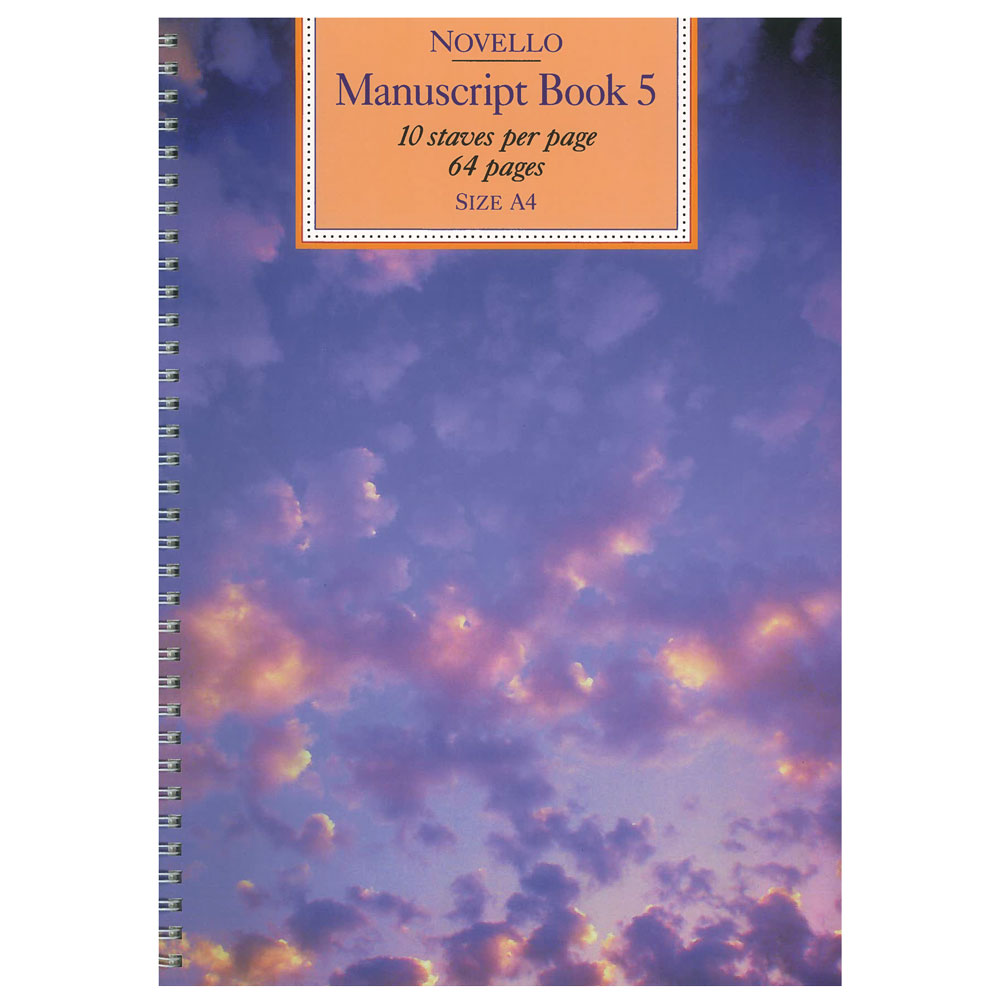 Novello Manuscript Book 5: 10 Staves - 64 pages (A4) Spiral Music Book